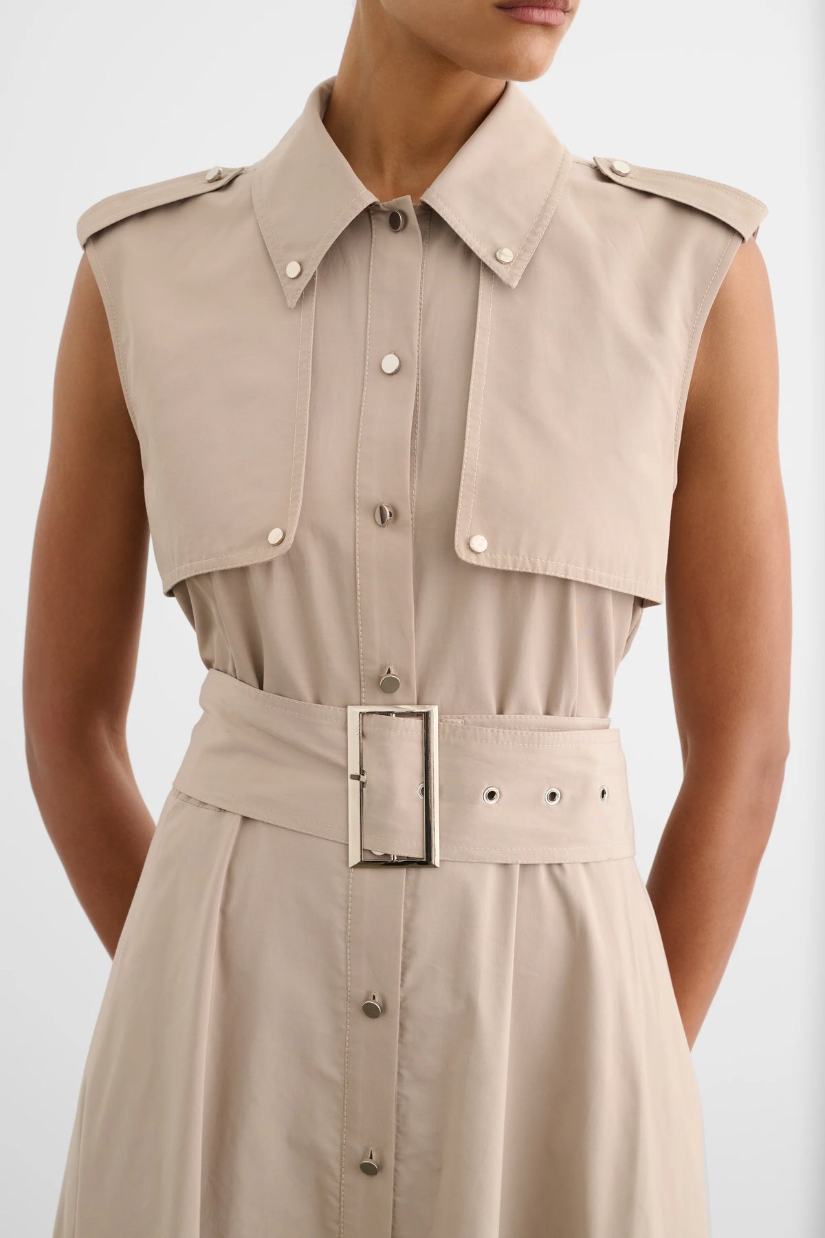Toccin Gail Button Front Midi Dress
