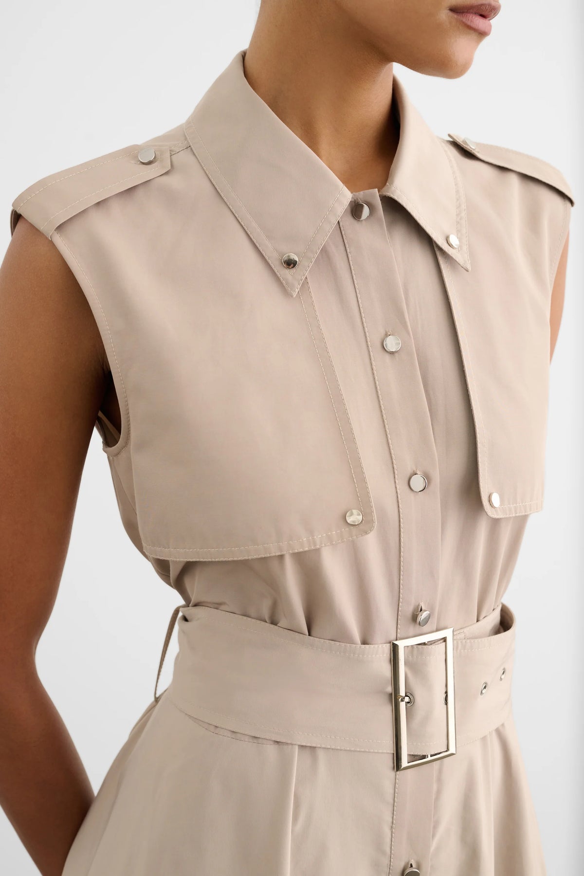Toccin Gail Button Front Midi Dress