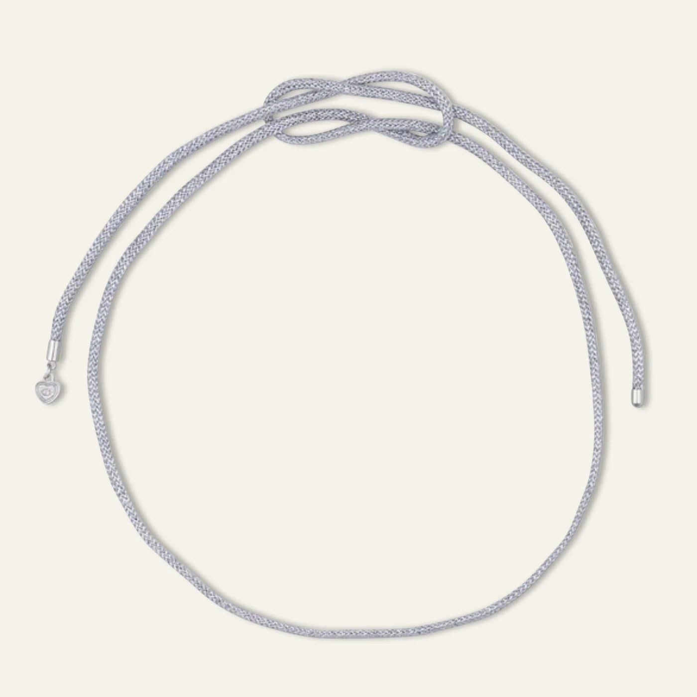 Silver Lurex Necklace Cord & 2Tone Anchor Charm