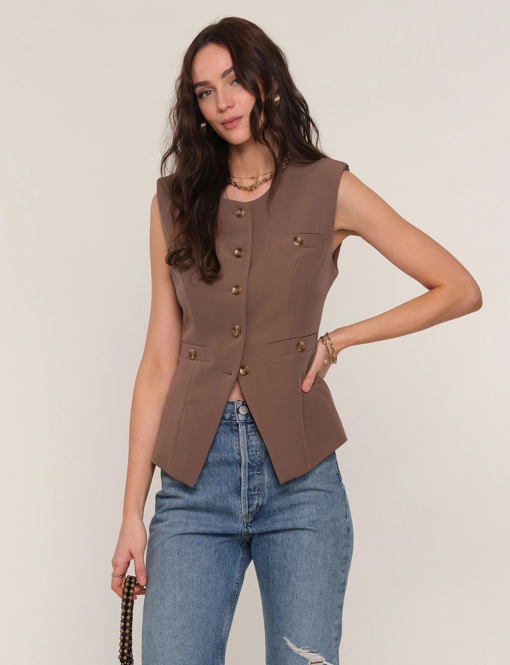 Roxanna Vest - Brown