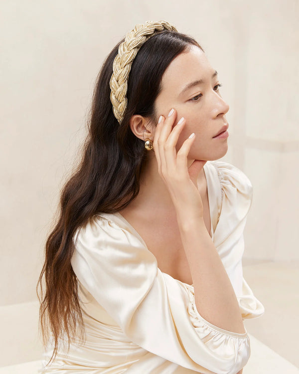 Lilac Braided Headband - Gold