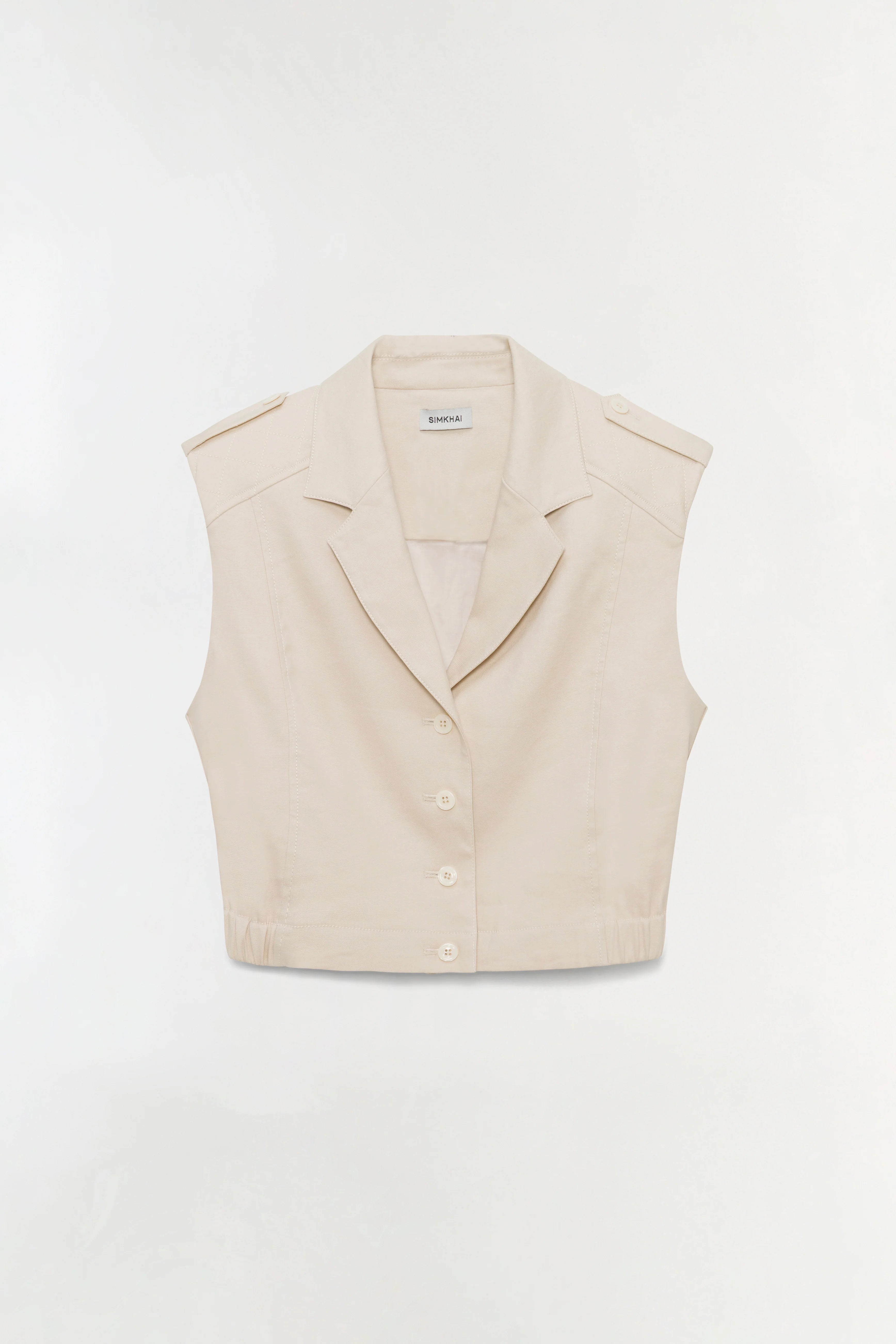 Simhkai York Cropped Linen Vest