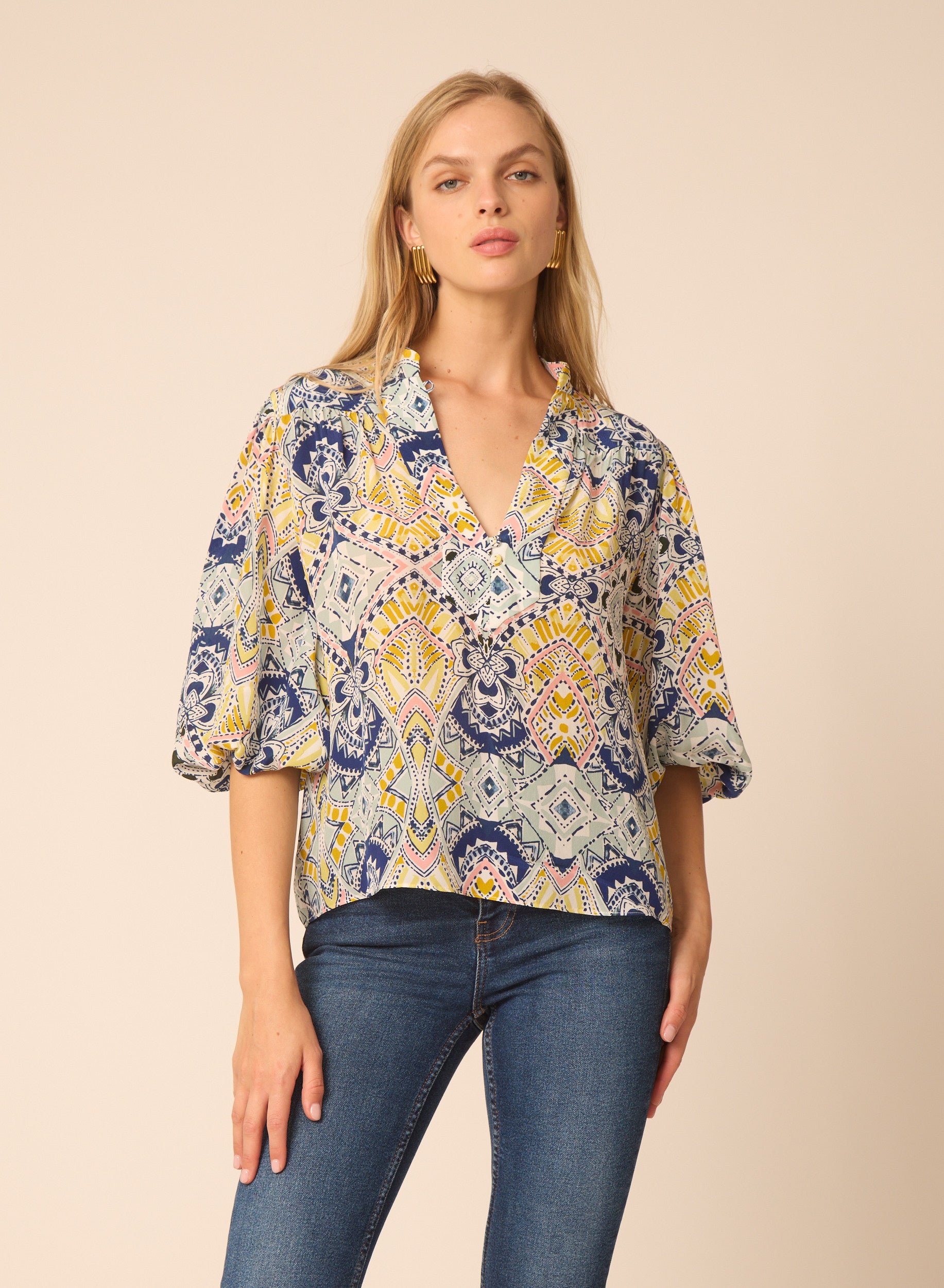 Gilner Farrar Bethany Blouse - Aztec Print