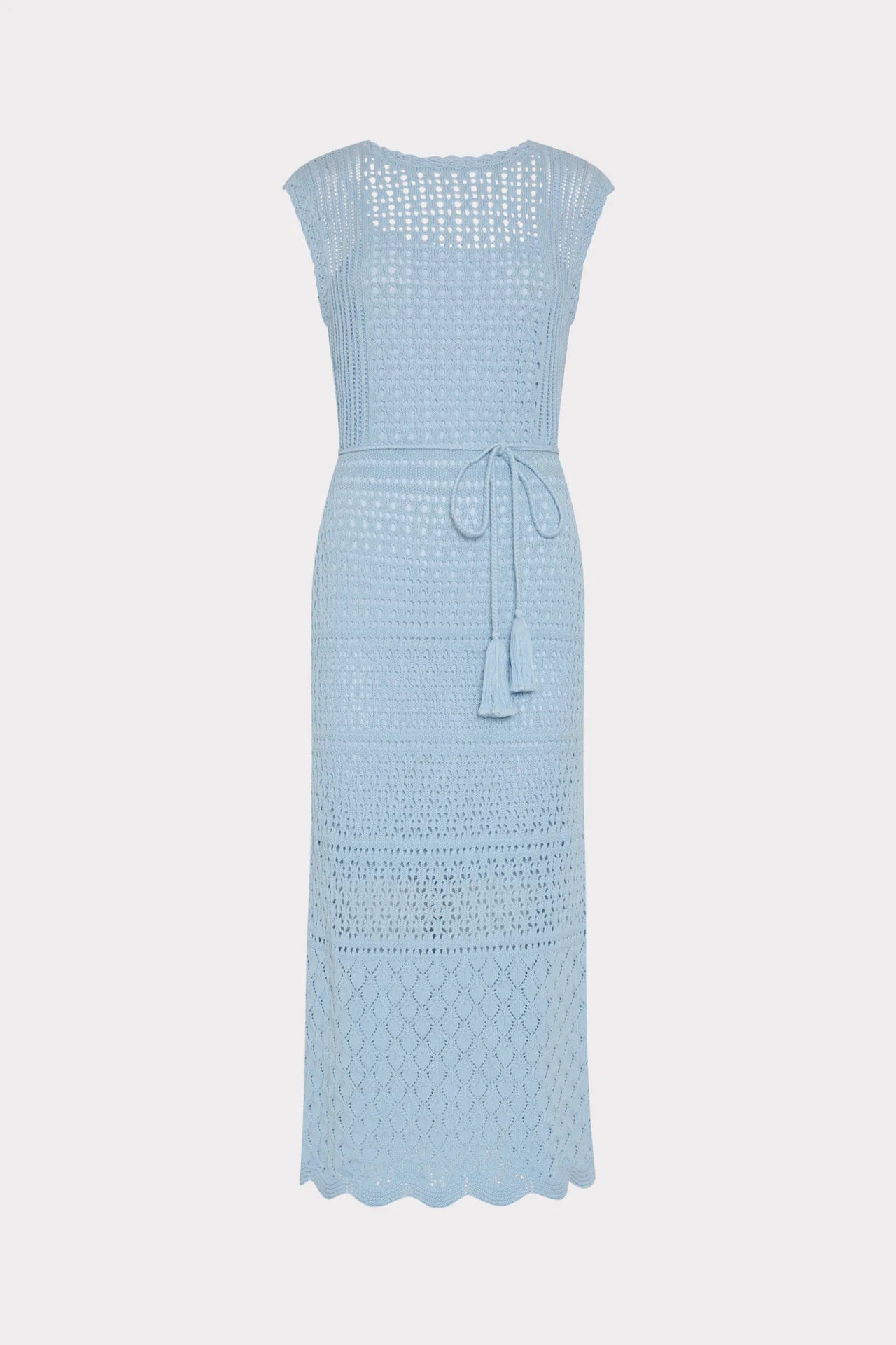 Milly Kai Crochet Midi Dress - Light Blue
