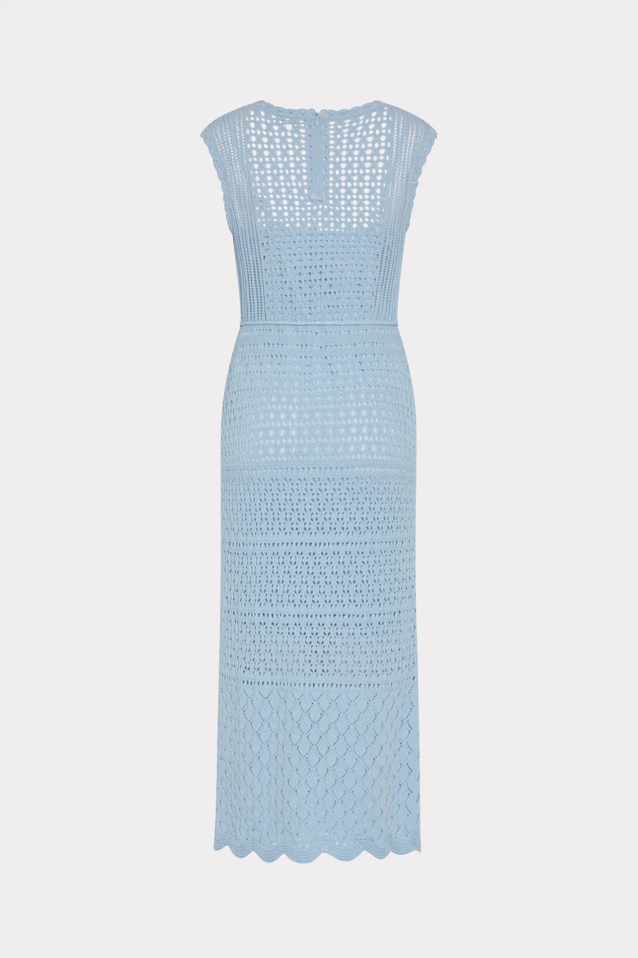Milly Kai Crochet Midi Dress - Light Blue
