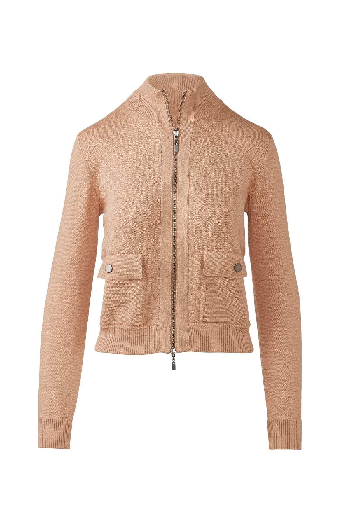 Kinross Quilted Zip Mock Cardigan