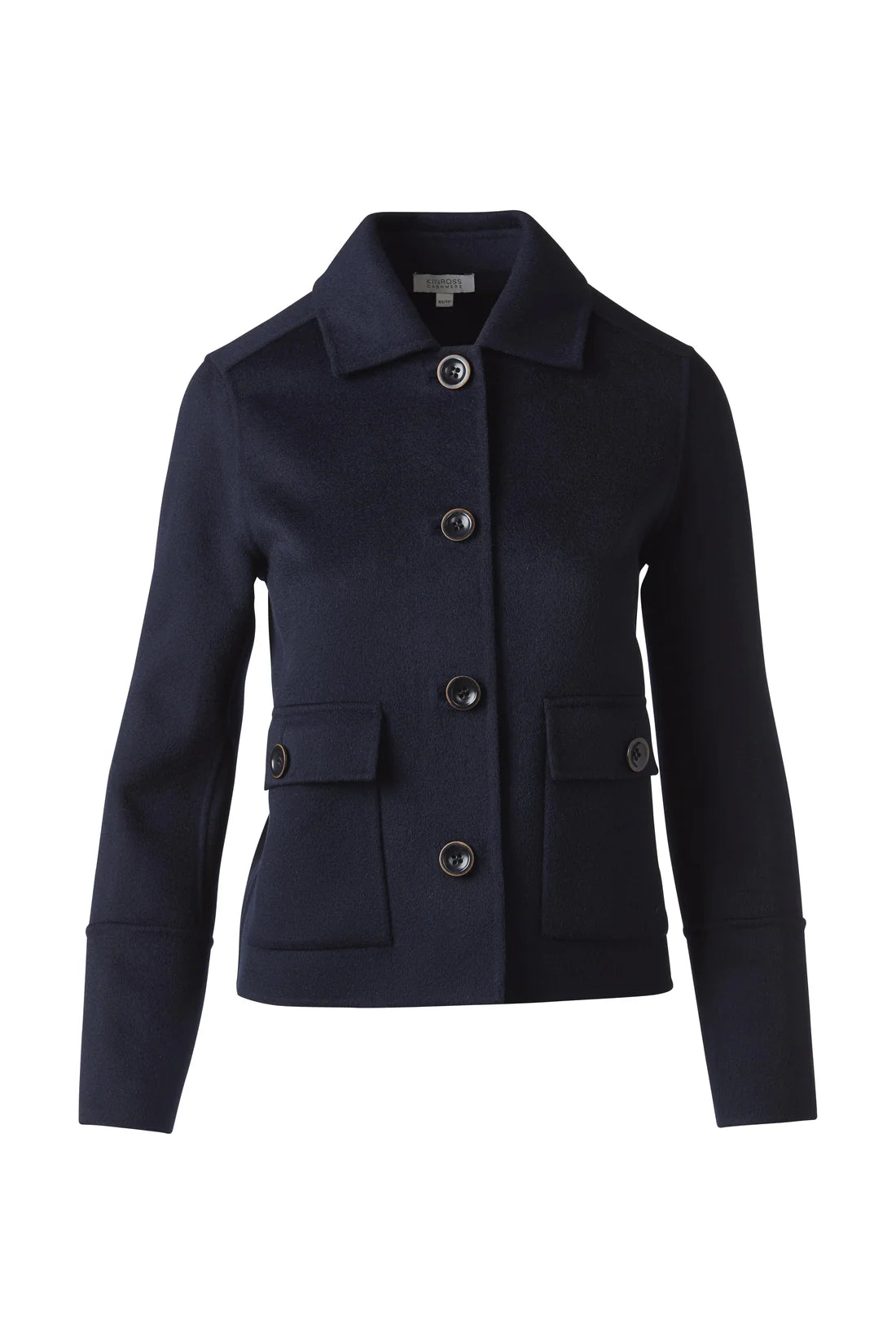 Kinross Pleat Back Short Coat-Navy