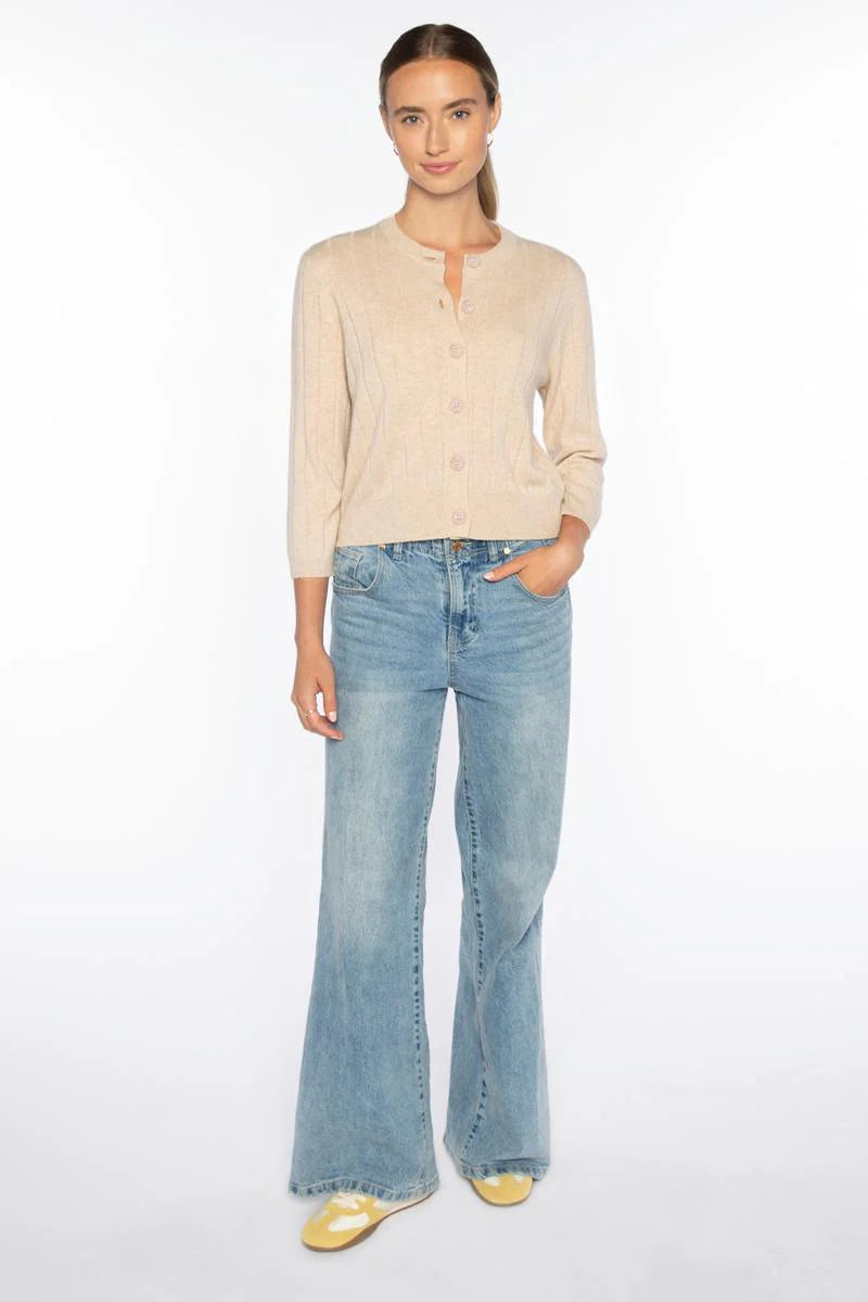 Kinross Short Rib Crew Cardigan