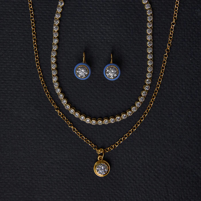 Hart Bezel Tennis Necklace