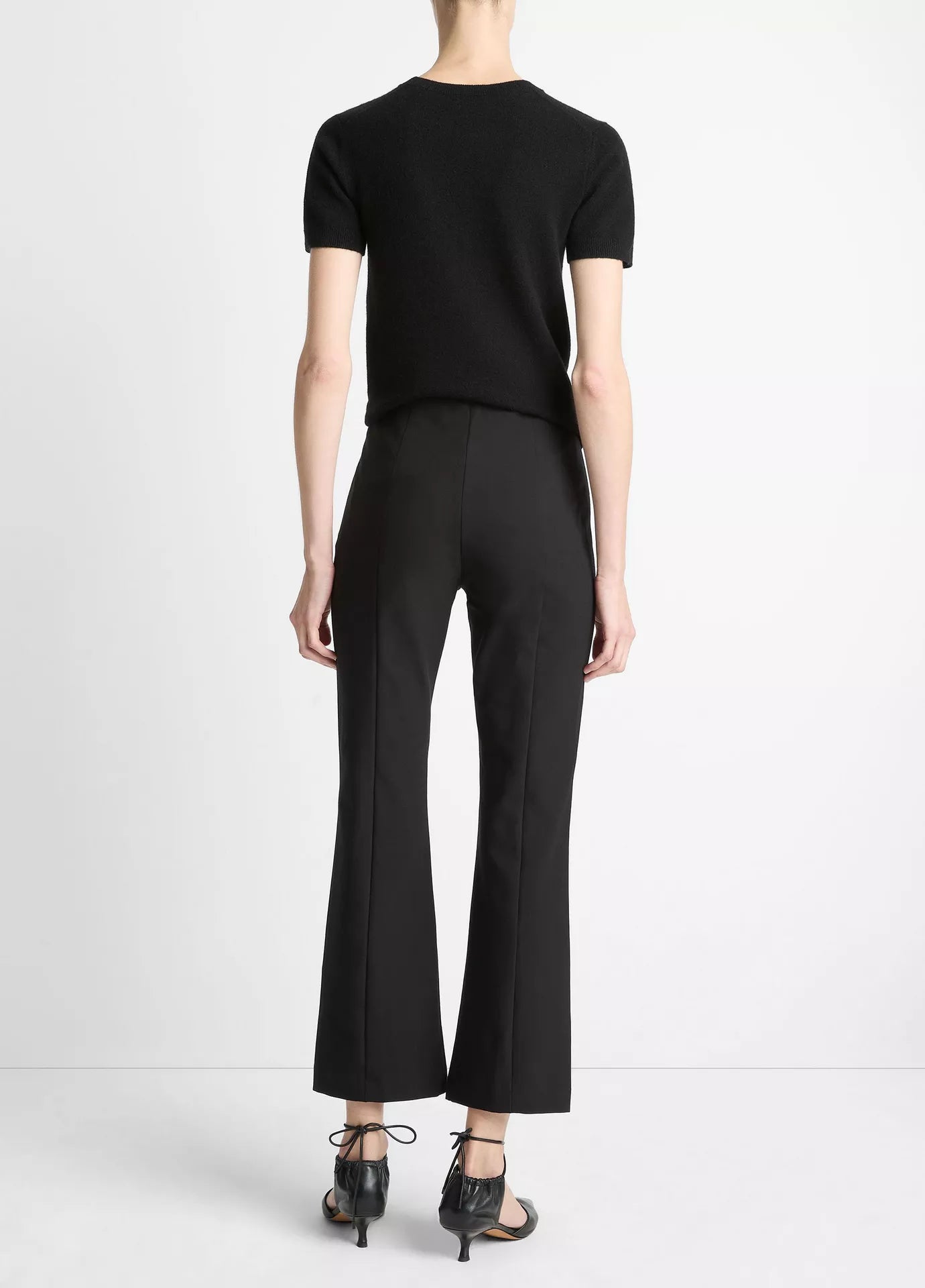 Vince Niki Mid-Rise Pintuck Crop Flare Pant