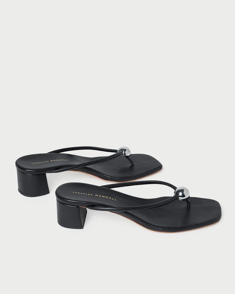 Loeffler Randall Odessa Black Leather Heeled Sandal