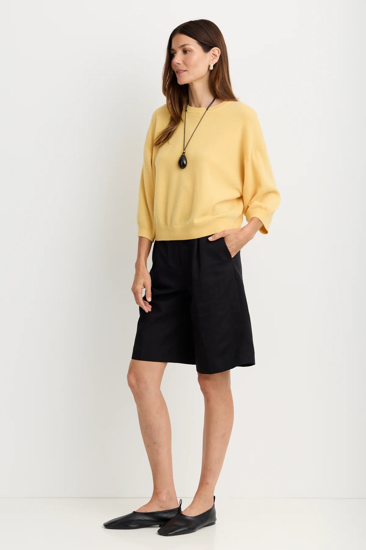 Indira Cashmere Top - Maize