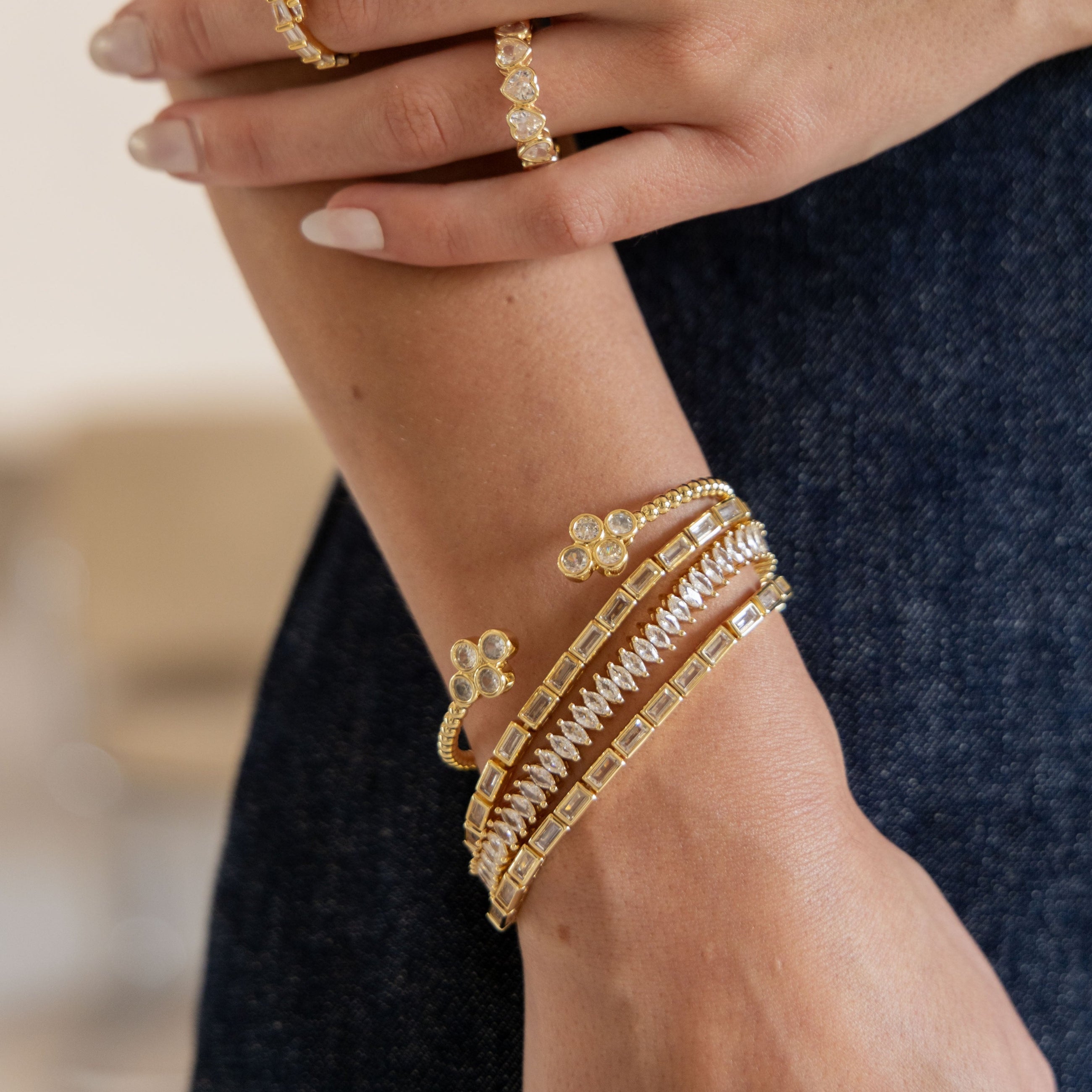 Maisley Tennis Bracelet - Gold