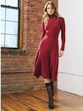 Flair Rib Mockneck Dress