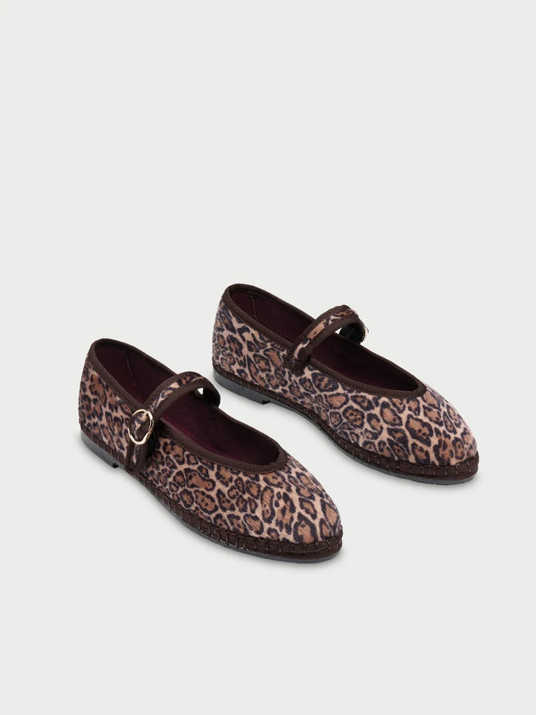 Flabelus Pierre Leopard Brown Mary Janes