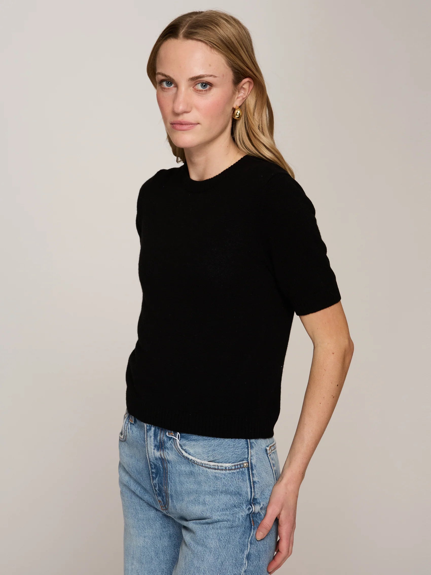 Autumn Cashmere Cropped Short Sleeve Crew
