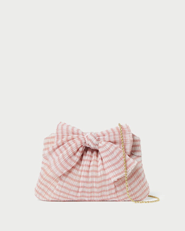 Rayne Bow Clutch - Soft Pink Gingham