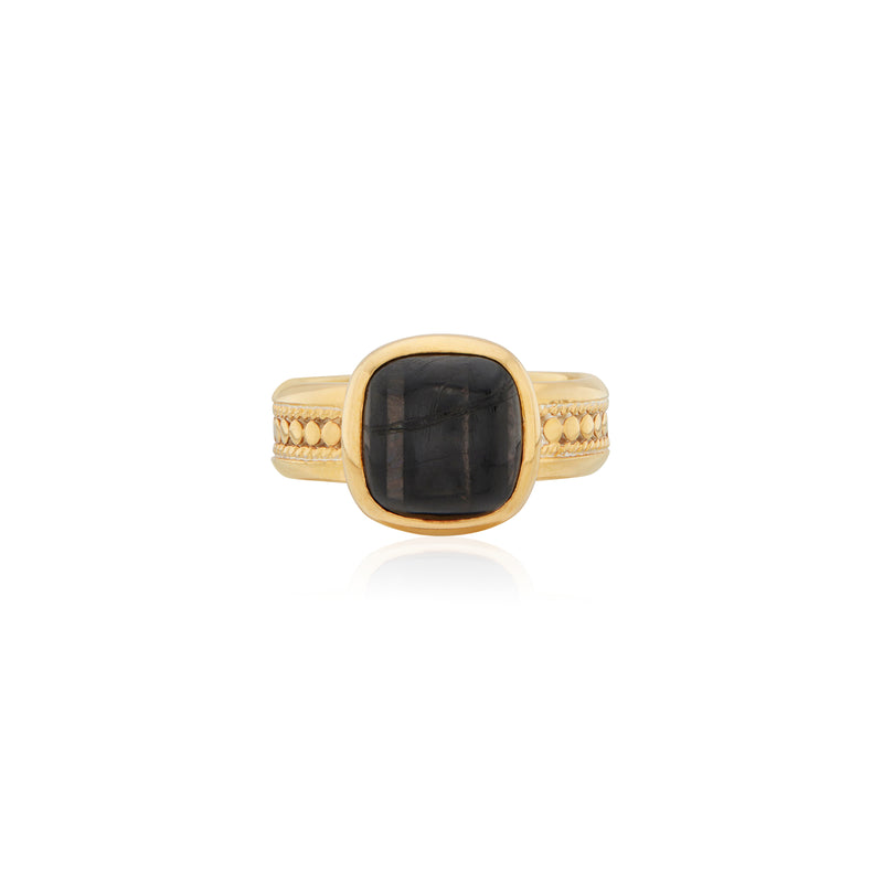 Hypersthene Cushion Cocktail Ring