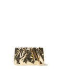 Serena Gathered Leather Clutch - Gold
