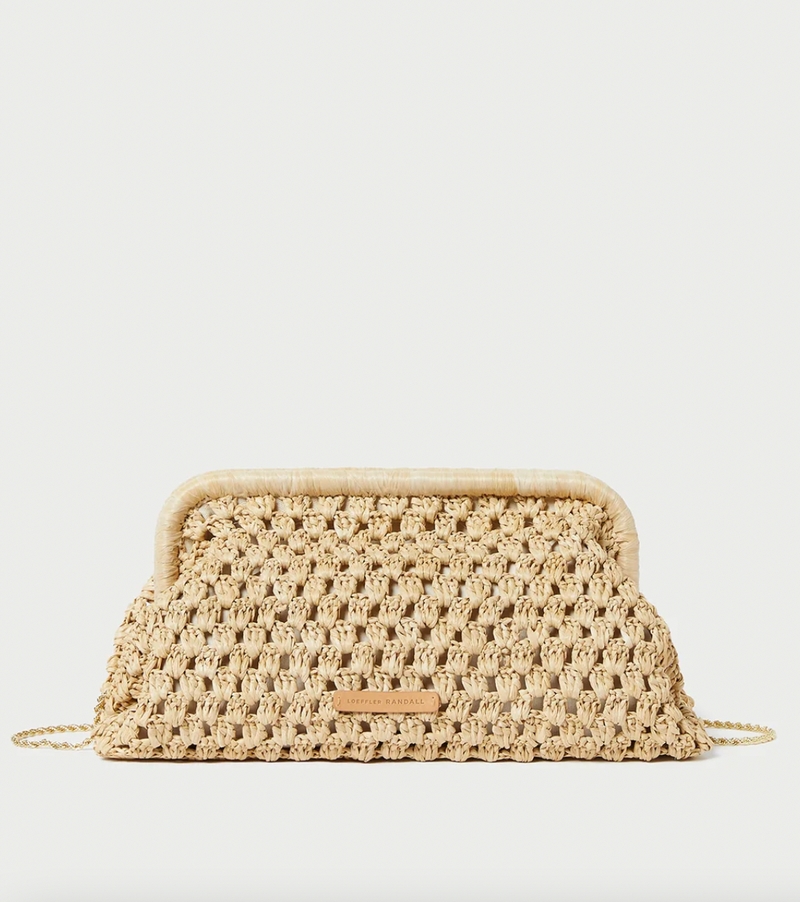 Trudie Oversized Frame Clutch - Natural