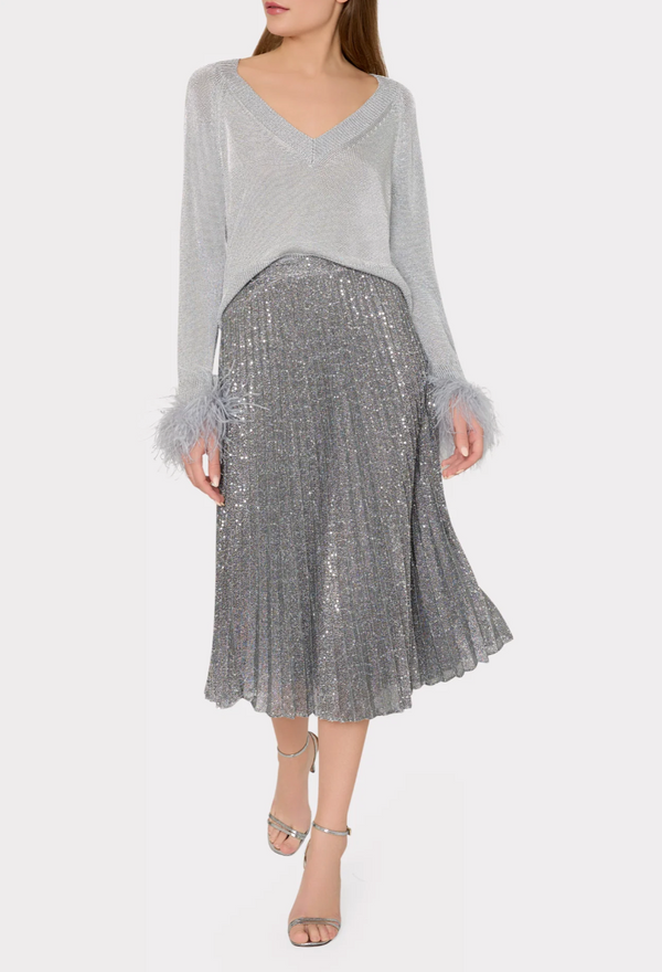 Rayla Pleated Sequins Skirt