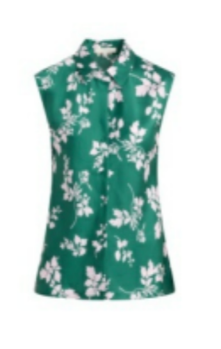 The Agatha Top - Emerald Floral