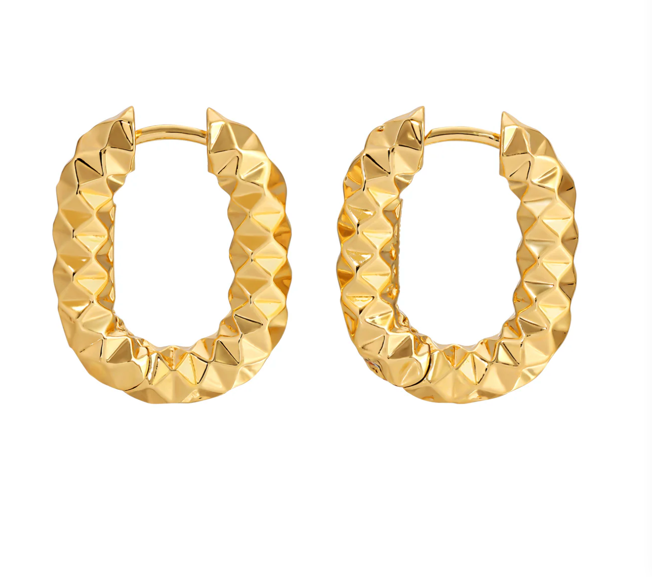The Pyramid Oval Hoops - Gold