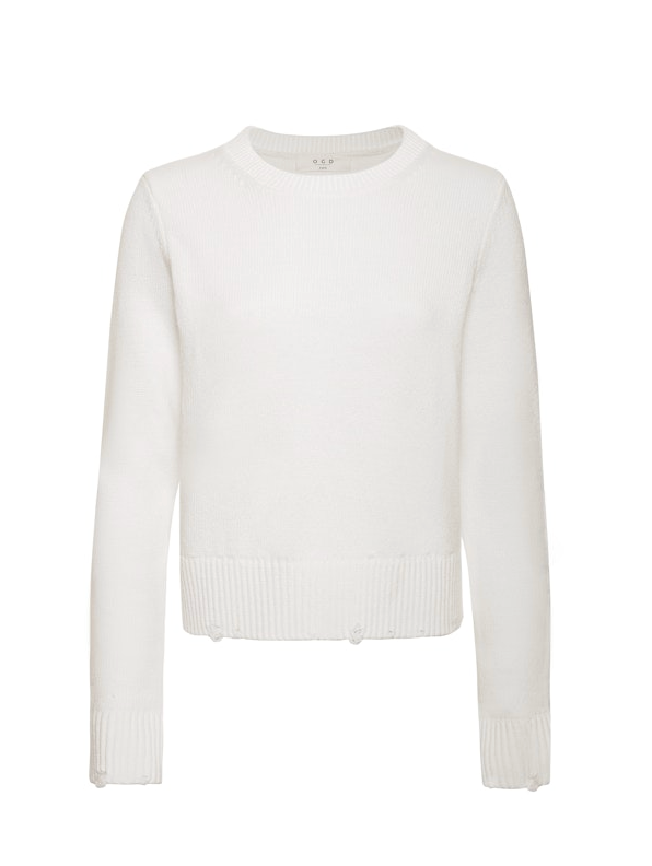 Lowen Distressed Crewneck - White