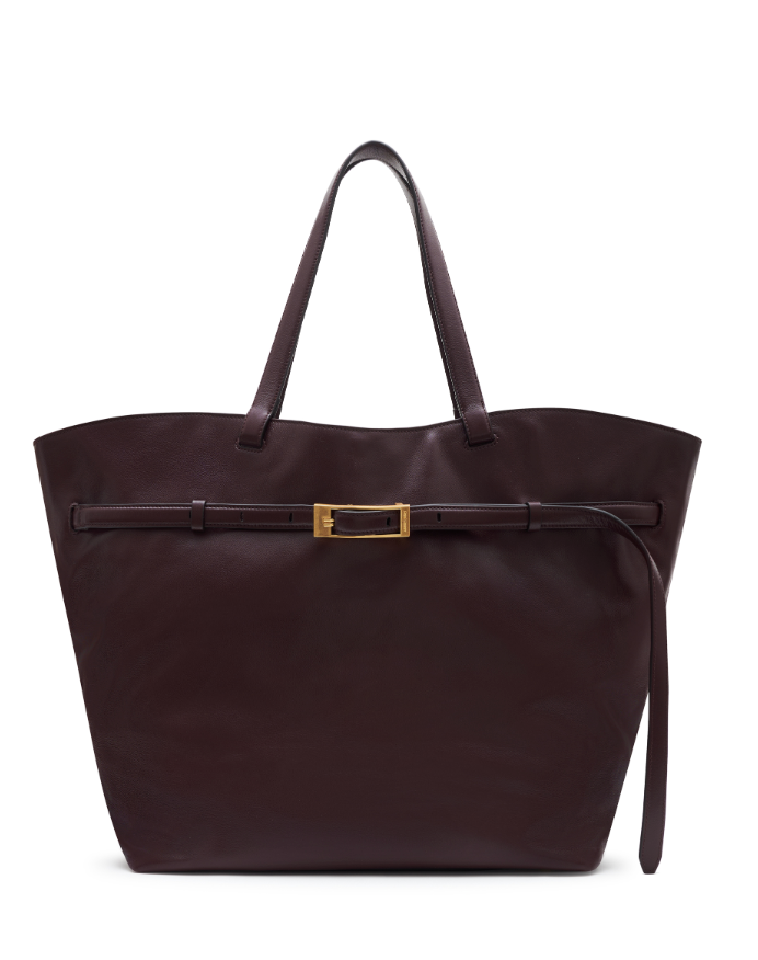 Anine Bing Elly Tote Small Grained Leather - Fig