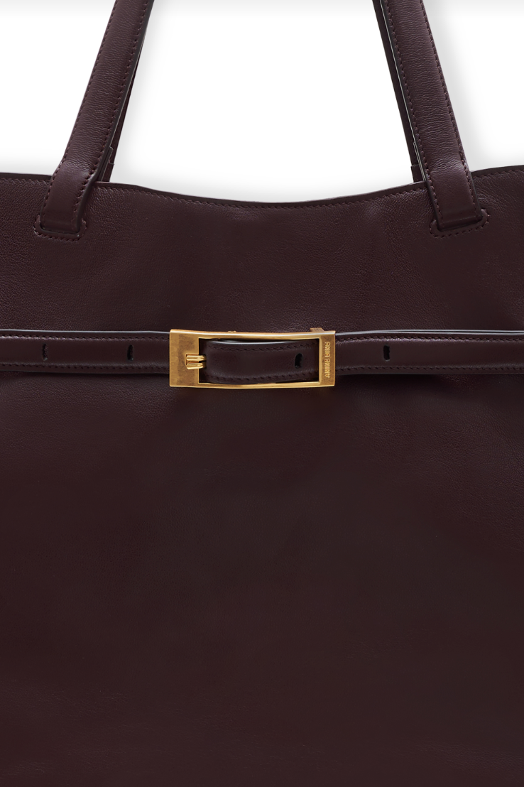 Anine Bing Elly Tote Small Grained Leather - Fig