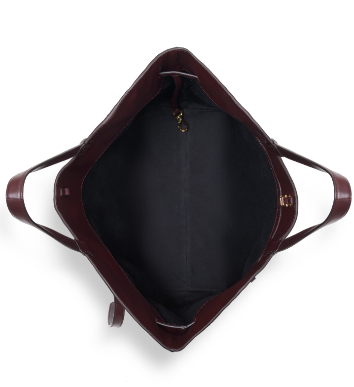 Anine Bing Elly Tote Small Grained Leather - Fig
