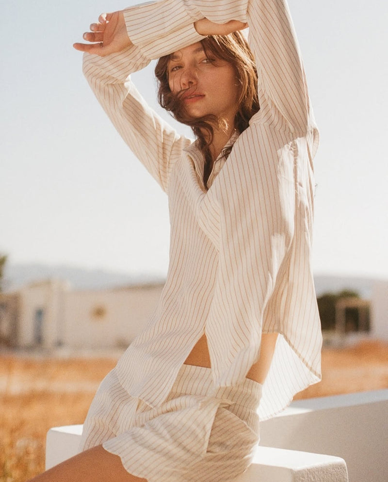 Daria French Cuff Blouse Striped
