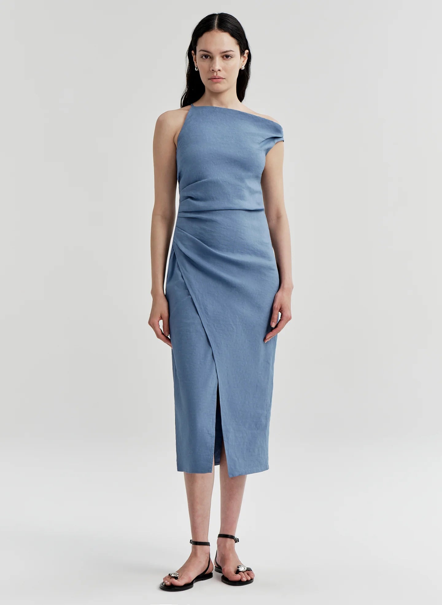 ALC Lyra Linen Midi Dress - Dusk Blue