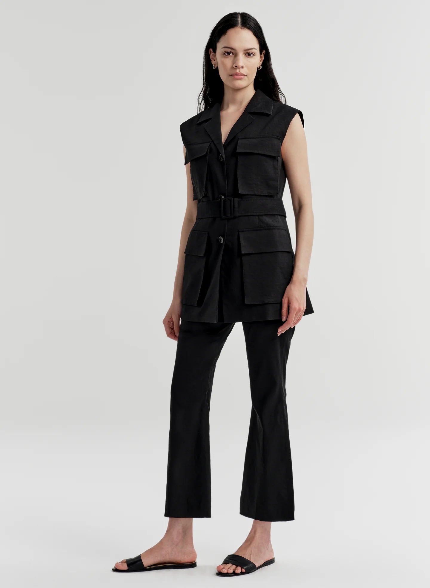 ALC Cameron Linen Vest - Black