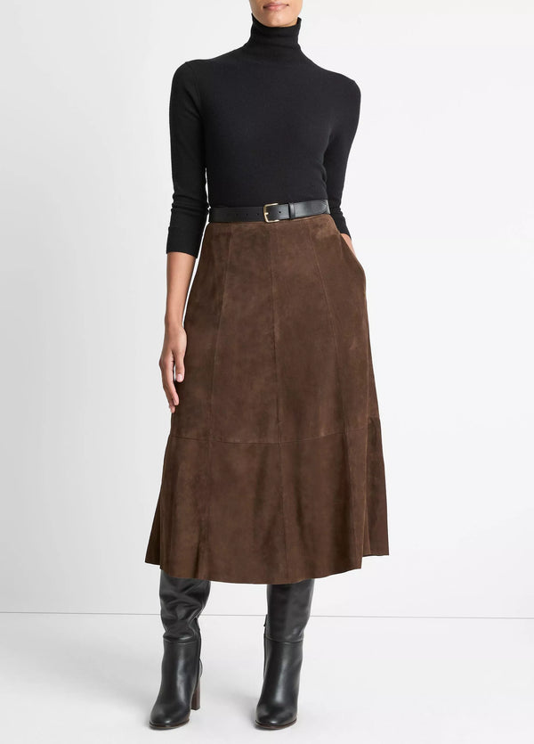 Mid Rise Flared Skirt
