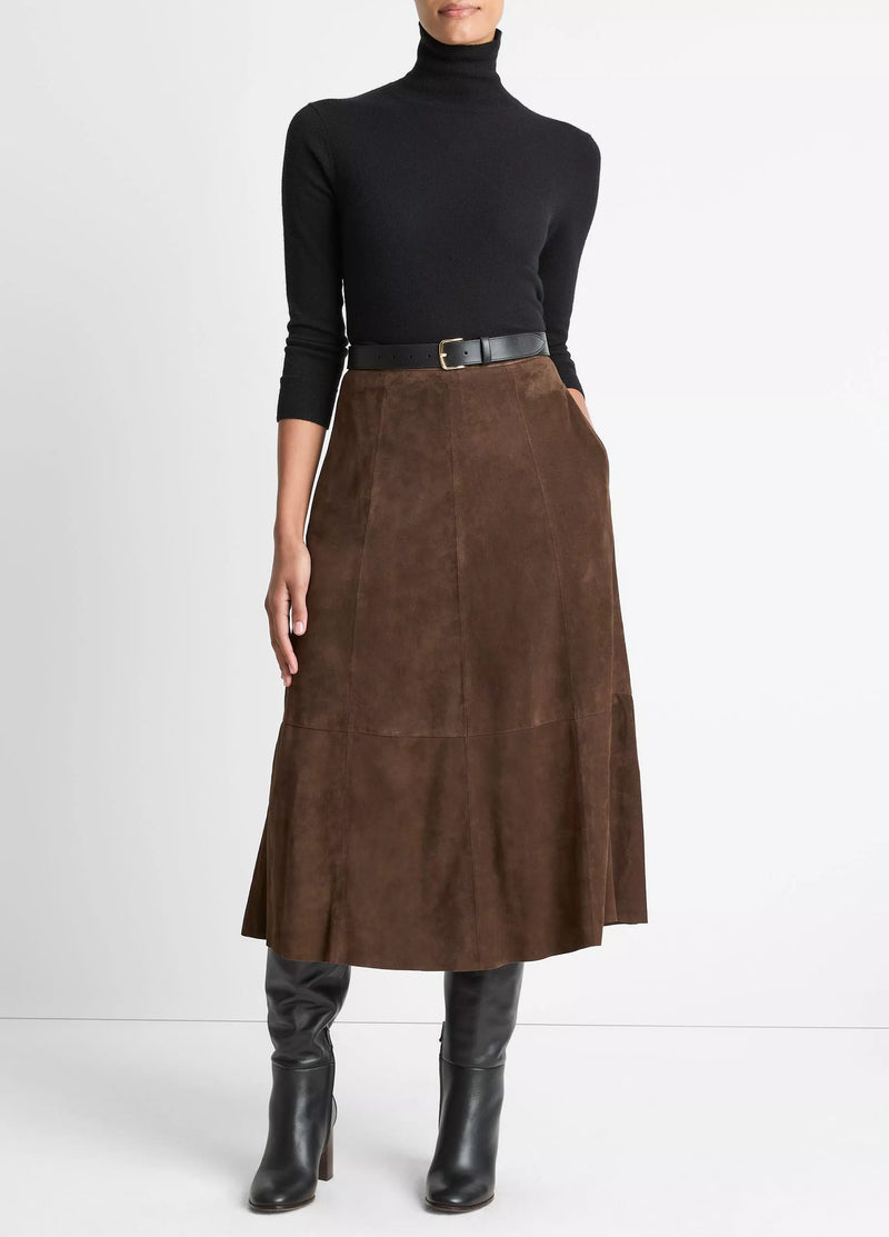 Mid Rise Flared Skirt