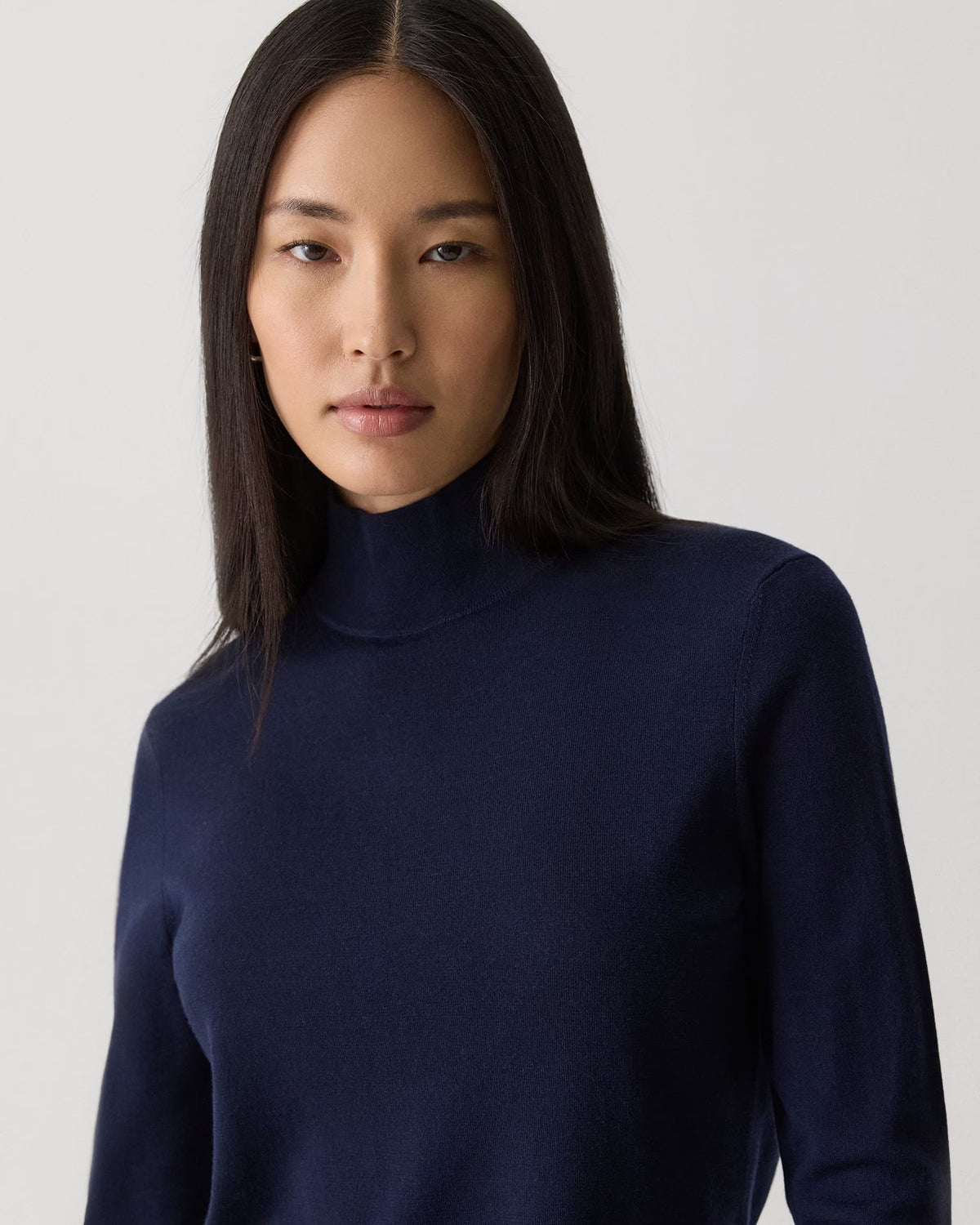 Theory Turtleneck Sweater in Regal Wool - Deep Navy