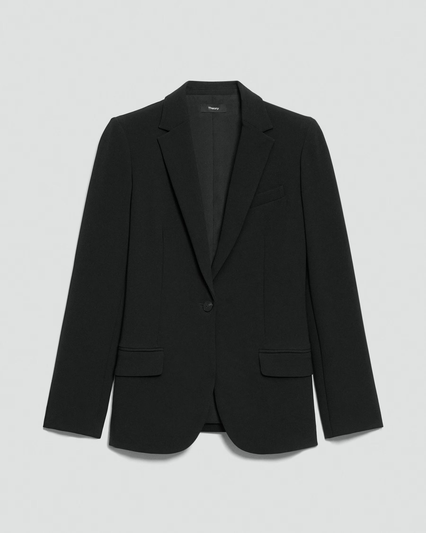 Theory Staple Blazer in Admiral Crepe - Black