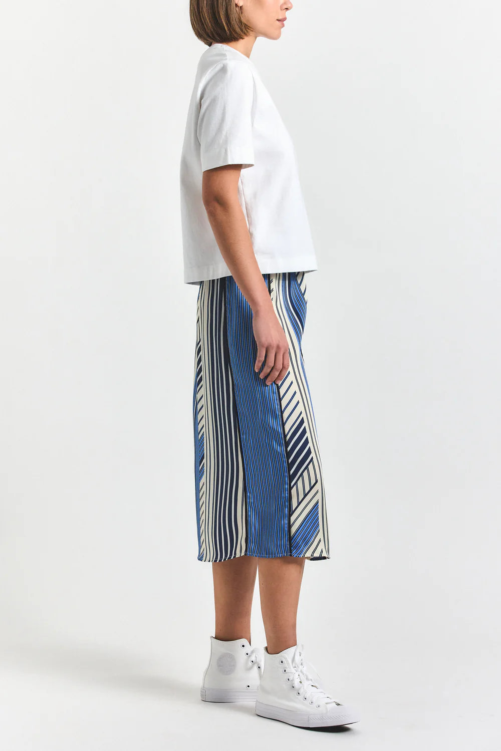 Ravenna Stripe Satin Skirt