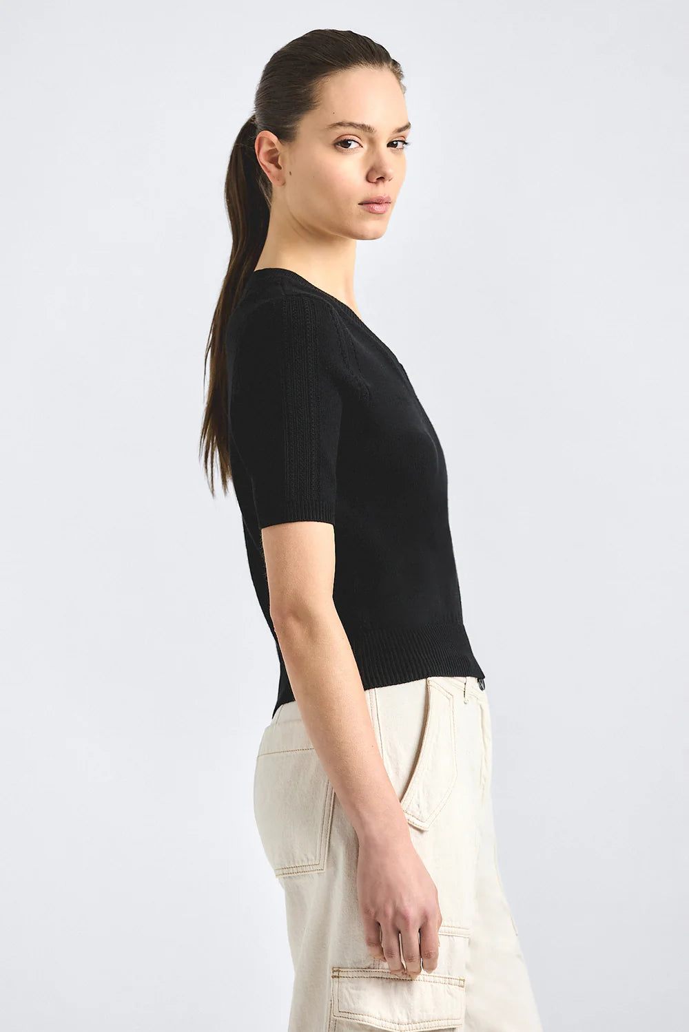Serenea Pointelle Sweater Top