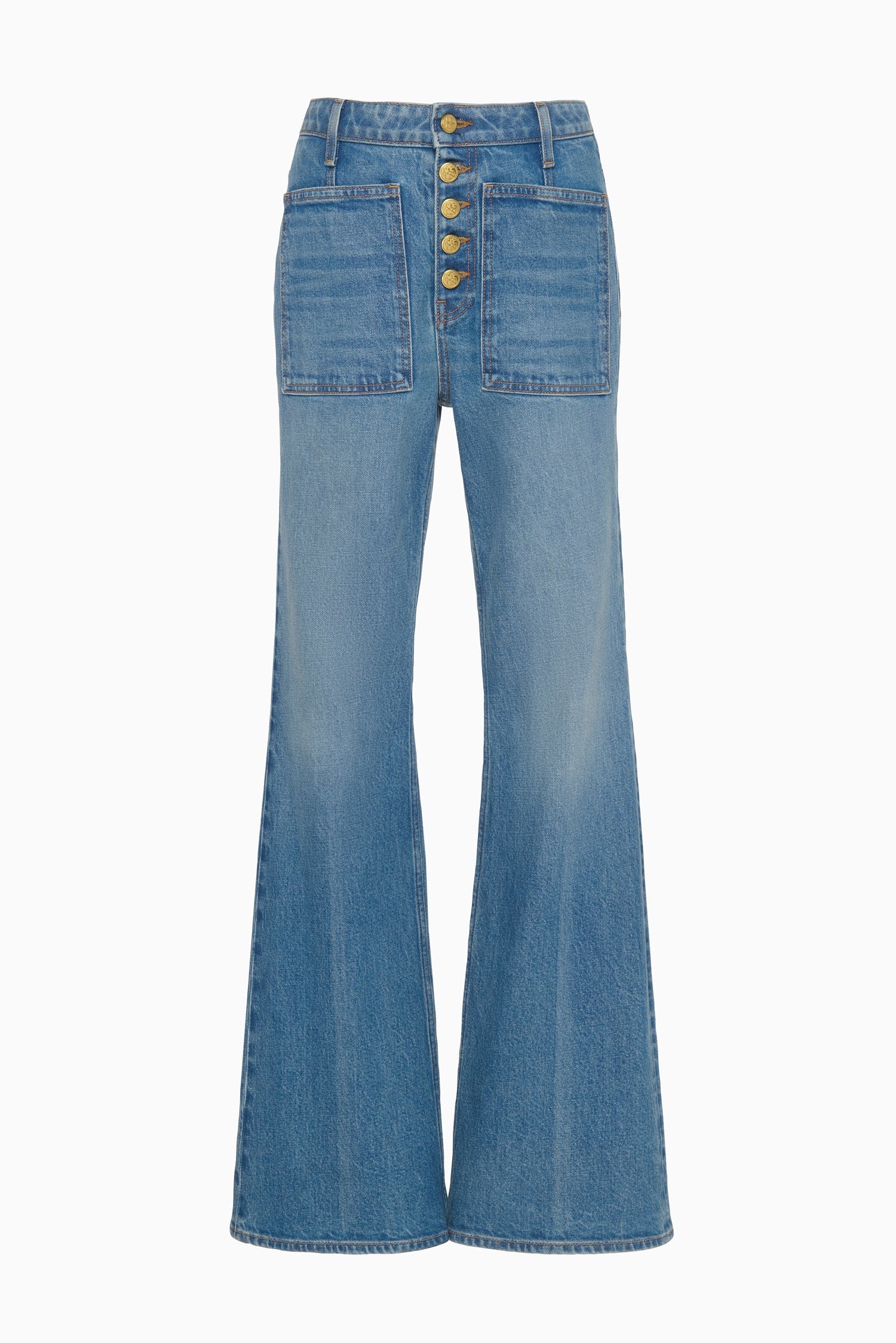 Ulla Johnson The Stretch Lou Kick Flare Jean - Danube