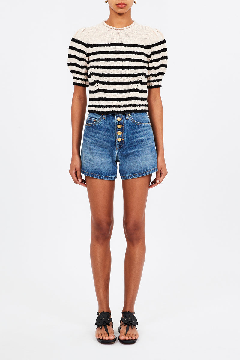 Pia Top - Cowrie, Sailor Stripe