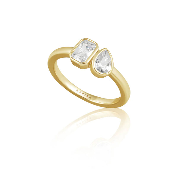 Amber CZ Ring - Size 7