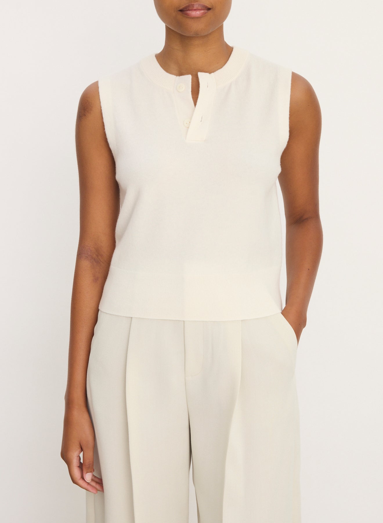 Henley Crew Neck Shell