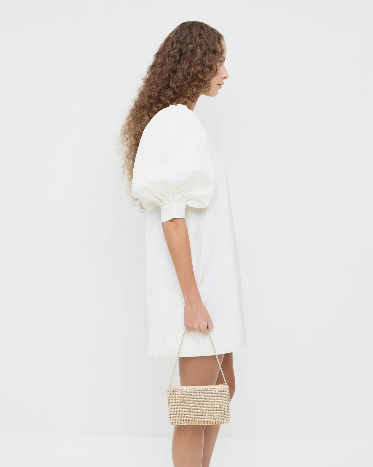 Loeffler Randall Yara Gold Diamanté Flat Clutch