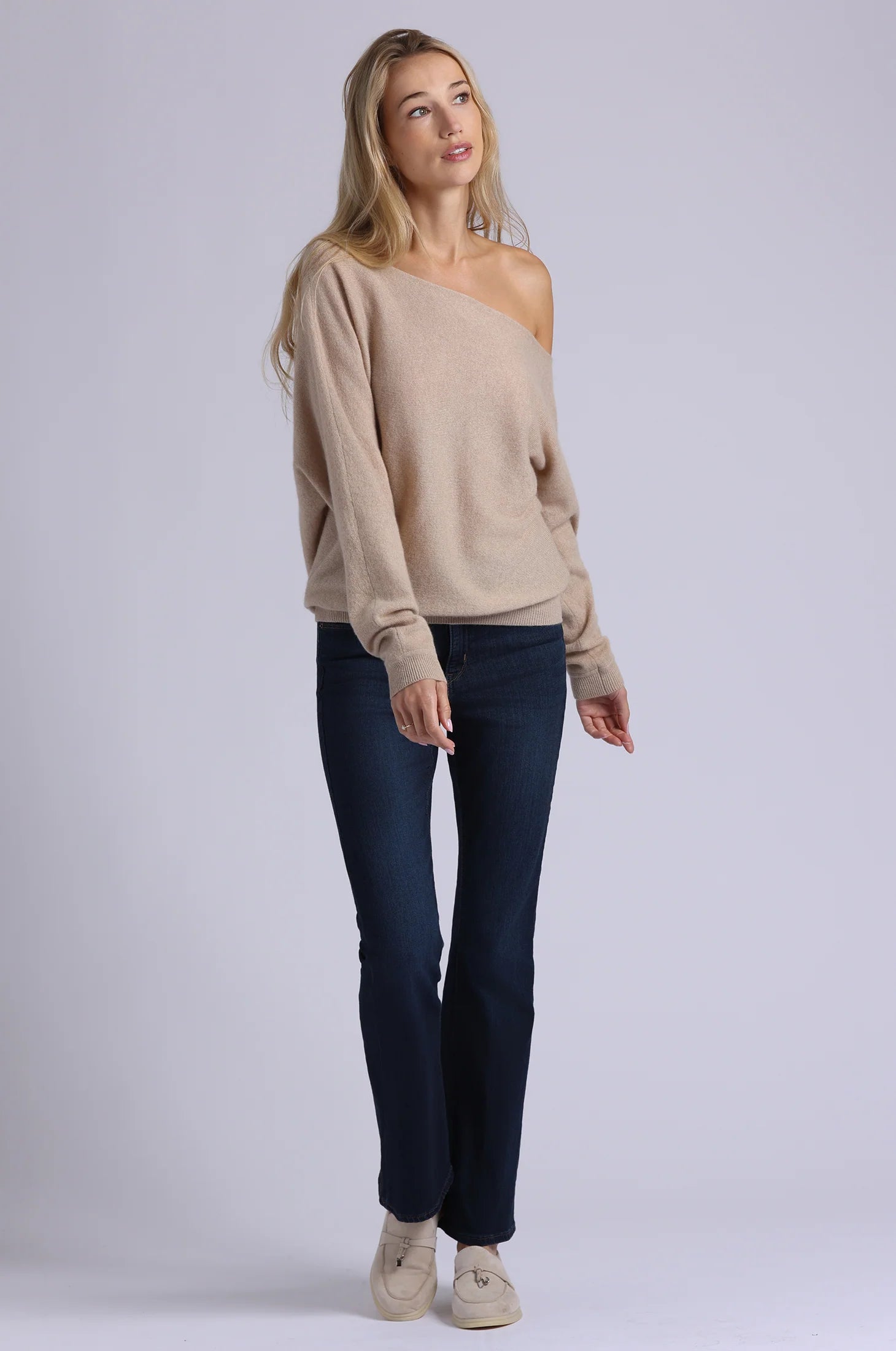 Minnie Rose Off the Shoulder Top - Camel