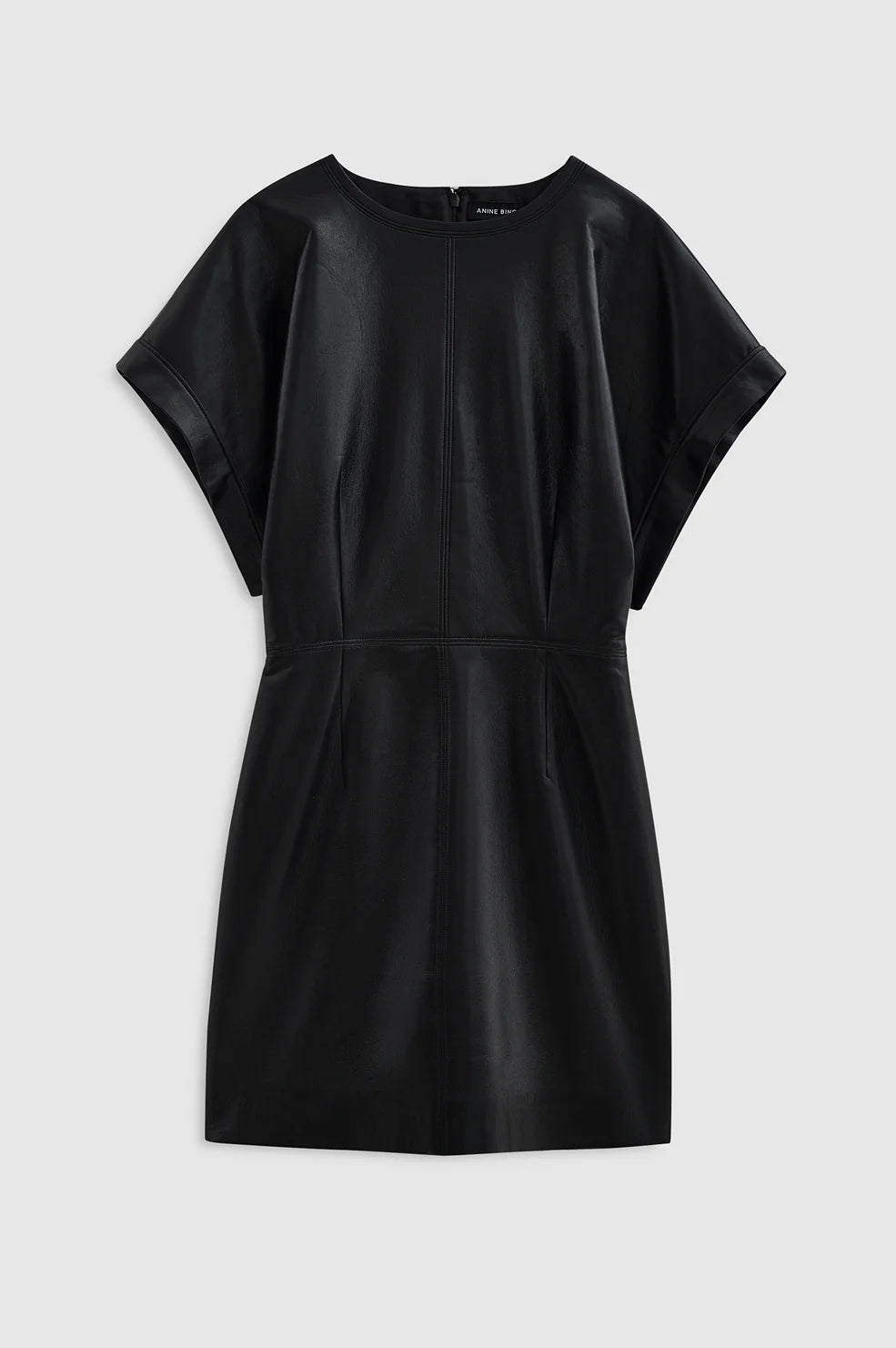 Anine Bing Zelie Dress - Black Recycled Leather