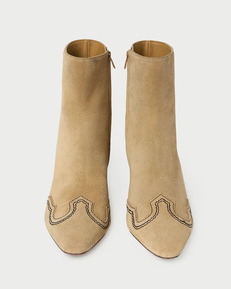 Aspen Embroidered Kicked Heel Ankle Boot