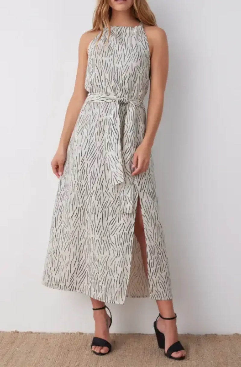 Side Slit Maxi Halter Dress