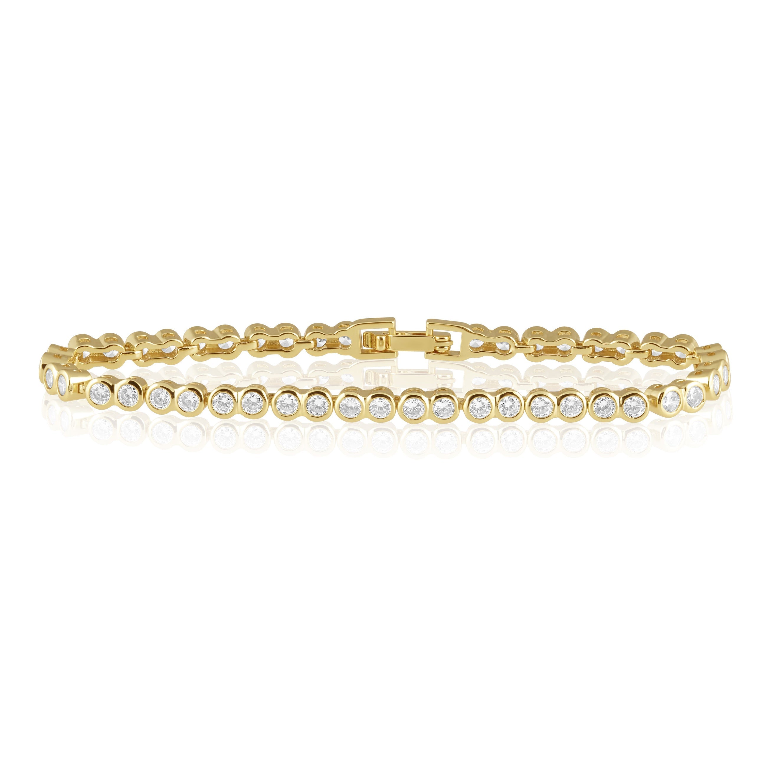 Bezel Tennis Bracelet - Gold